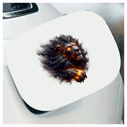 Fiery Black Lion Head Powerful Paw Vinyl Decal Sticker