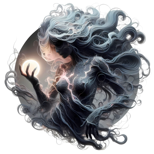 Ghost Woman Electric Hair Moon Vinyl Sticker Decal