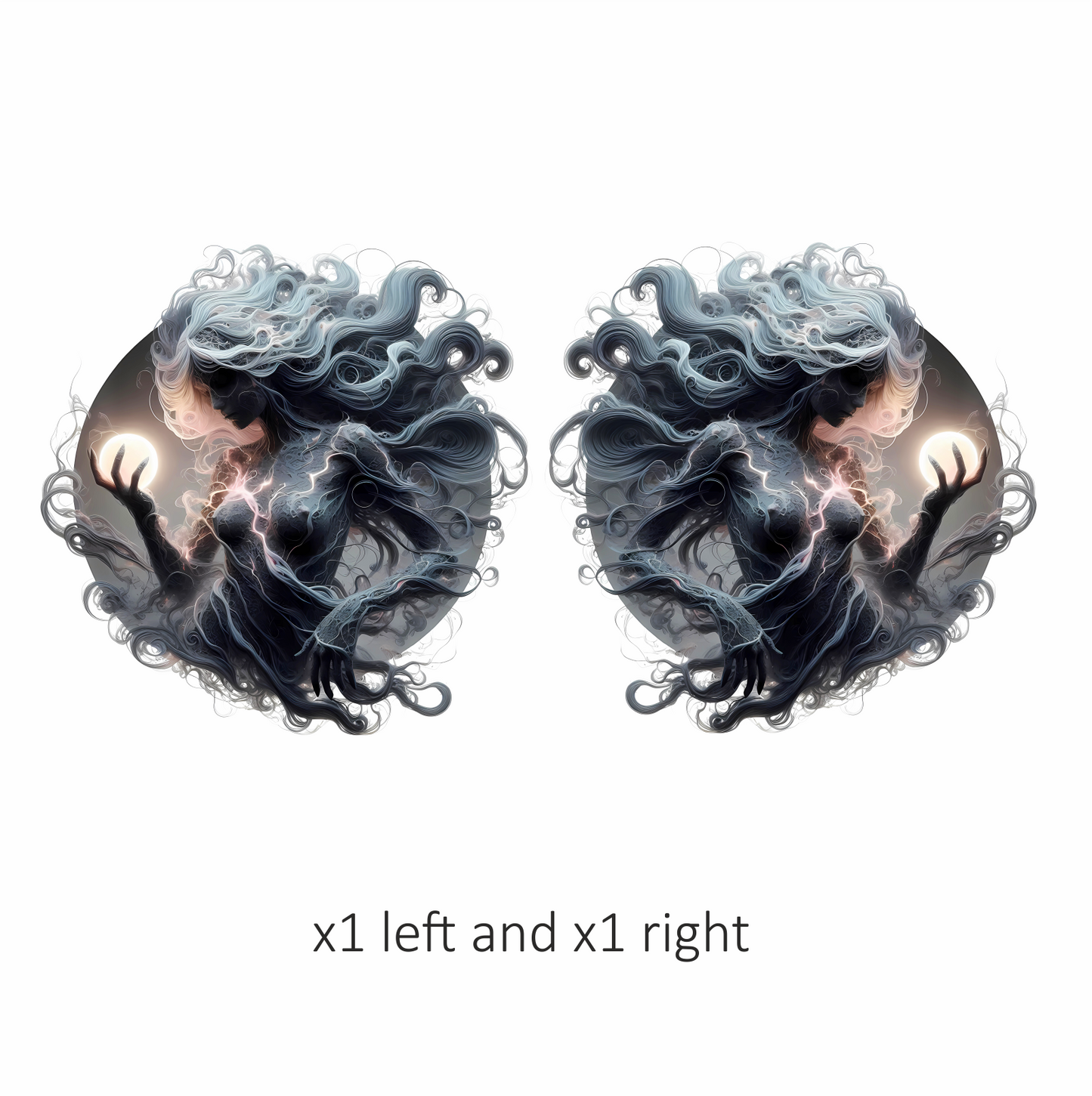 Ghost Woman Electric Hair Moon Vinyl Sticker Decal