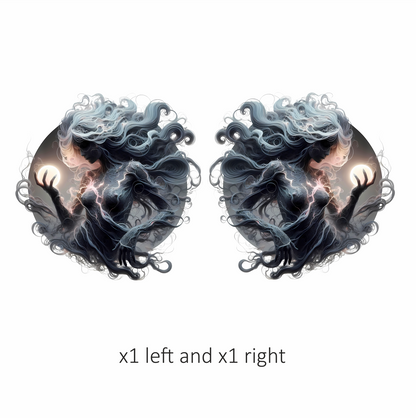 Ghost Woman Electric Hair Moon Vinyl Sticker Decal