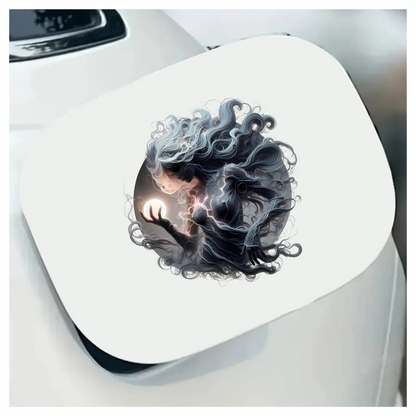 Ghost Woman Electric Hair Moon Vinyl Sticker Decal