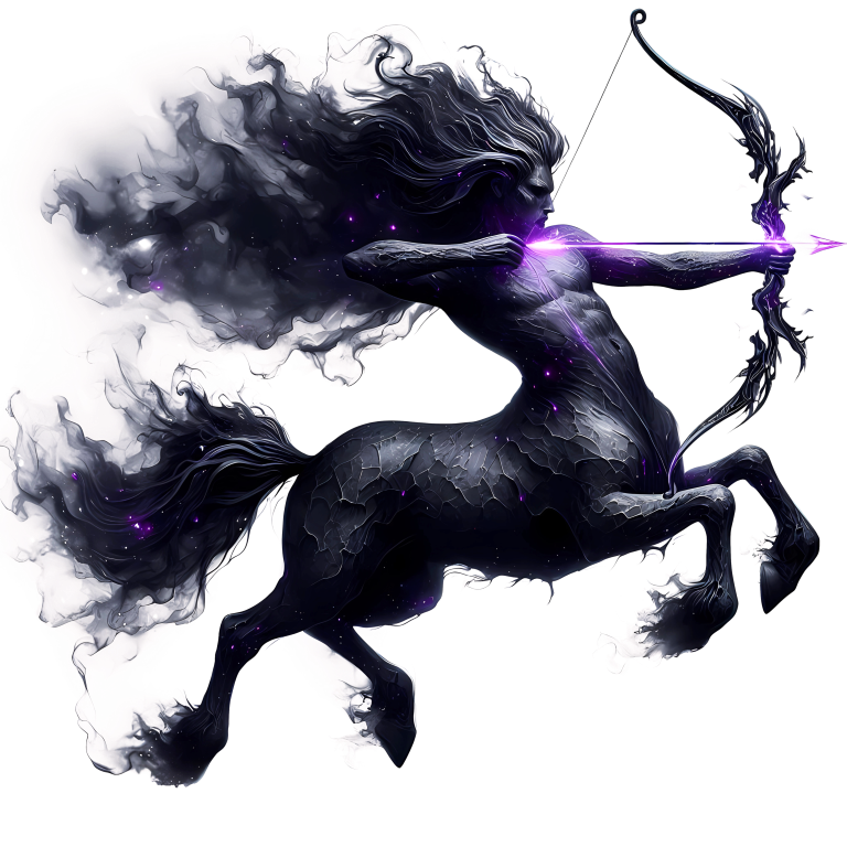 Black Centaur Bow Purple Vinyl Sticker Decal