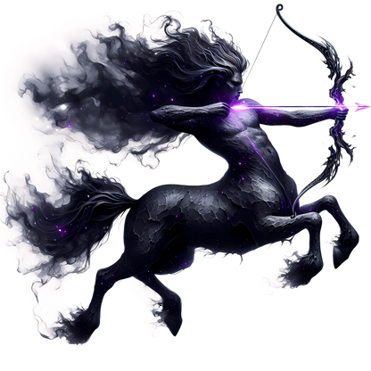 Black Centaur Bow Purple Vinyl Sticker Decal