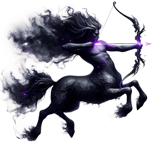 Black Centaur Bow Purple Vinyl Sticker Decal