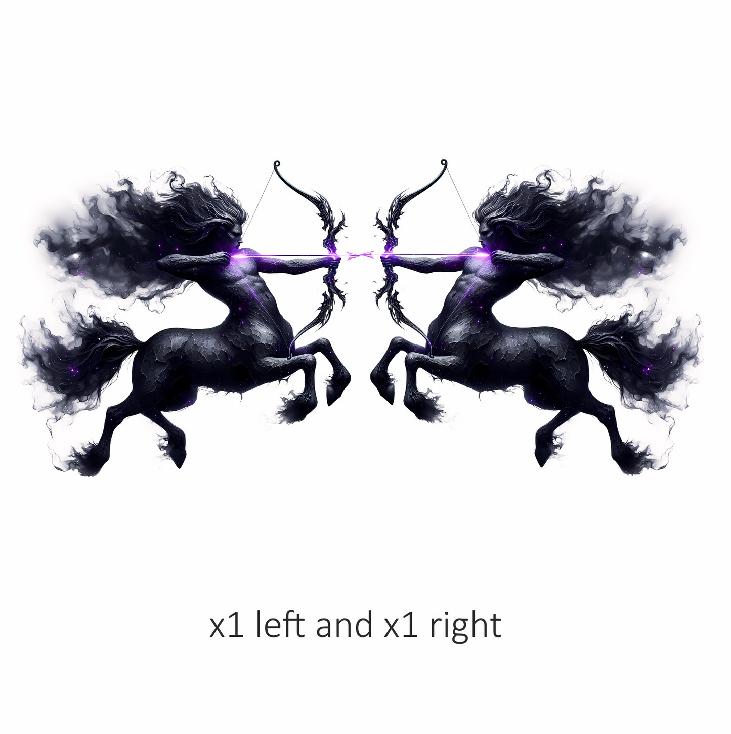 Black Centaur Bow Purple Vinyl Sticker Decal