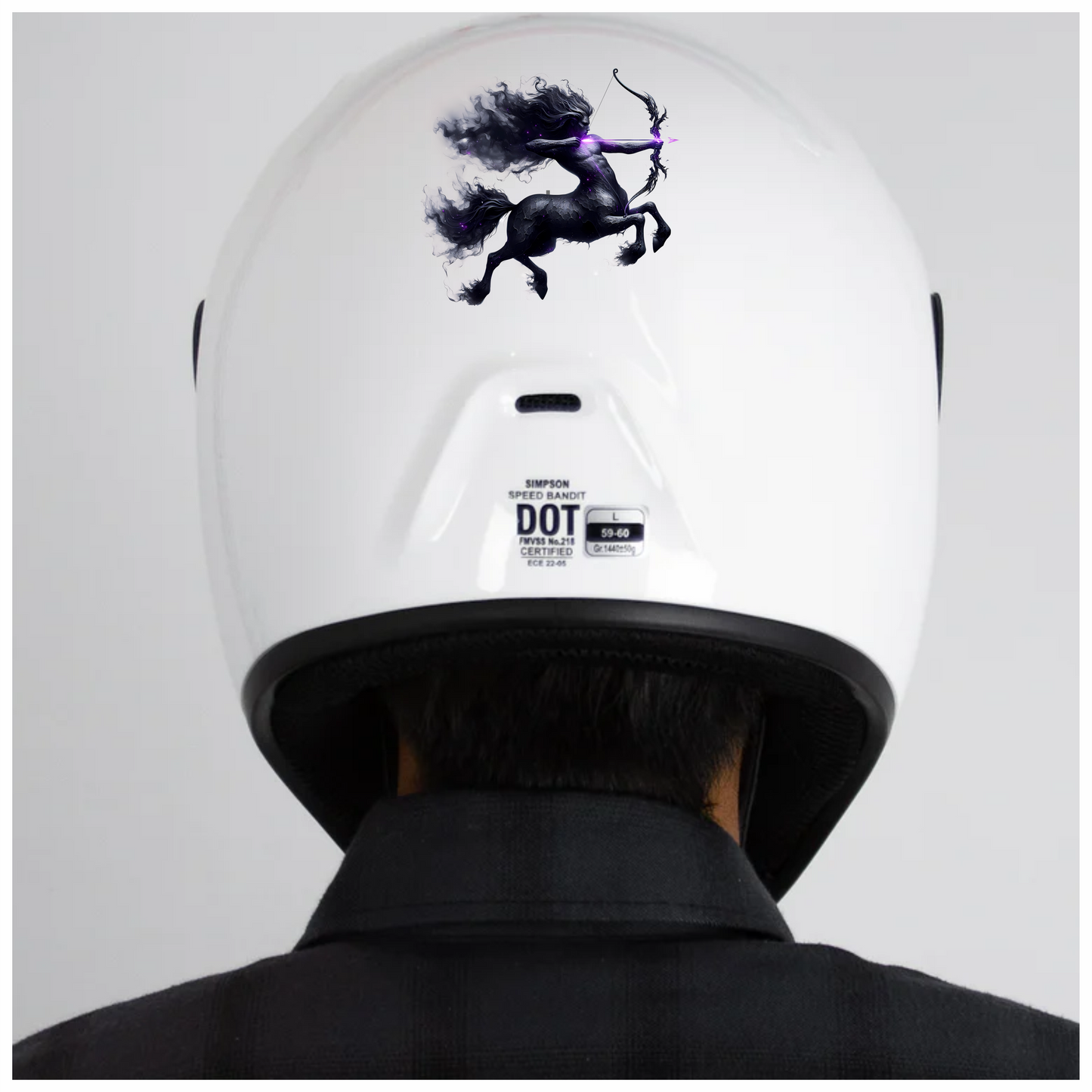 Black Centaur Bow Purple Vinyl Sticker Decal