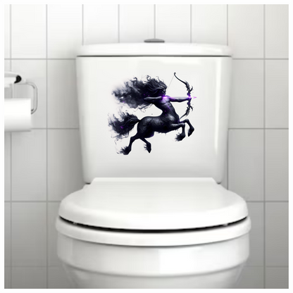 Black Centaur Bow Purple Vinyl Sticker Decal