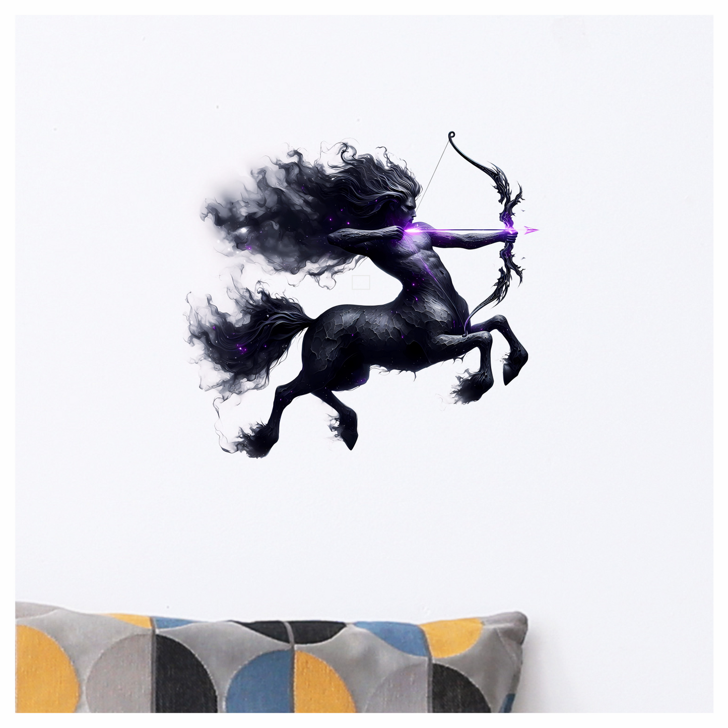 Black Centaur Bow Purple Vinyl Sticker Decal