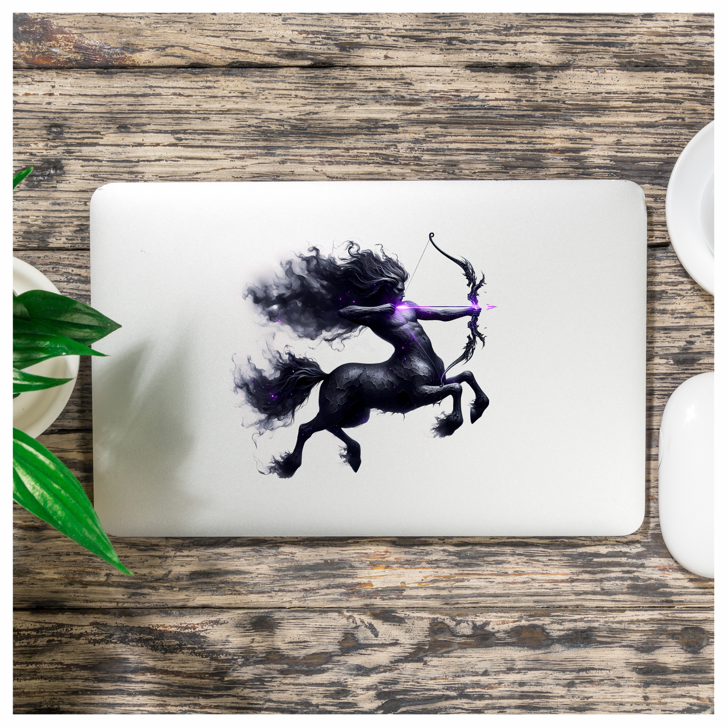 Black Centaur Bow Purple Vinyl Sticker Decal