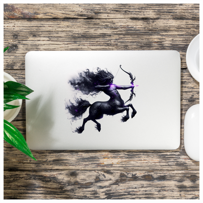 Black Centaur Bow Purple Vinyl Sticker Decal