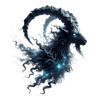Black Goat Creature Glowing Horns Mystical Vinyl Sticker Decal