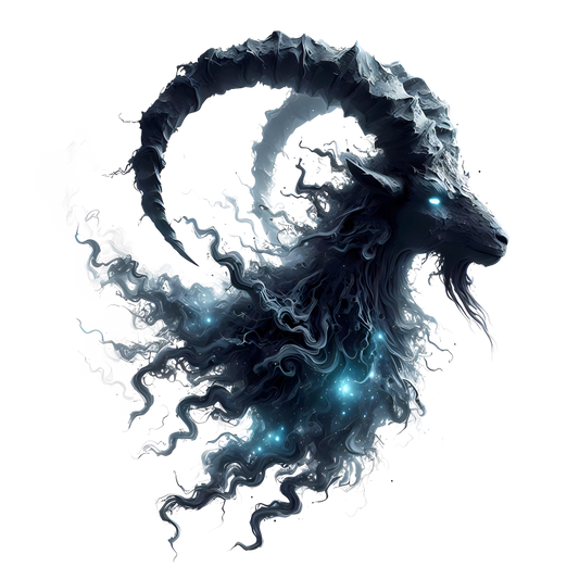 Black Goat Creature Glowing Horns Mystical Vinyl Sticker Decal