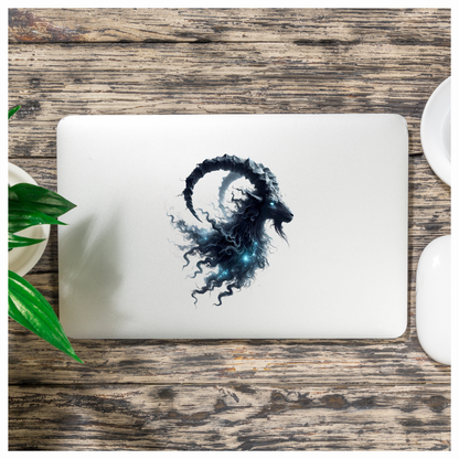 Black Goat Creature Glowing Horns Mystical Vinyl Sticker Decal