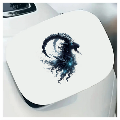 Black Goat Creature Glowing Horns Mystical Vinyl Sticker Decal