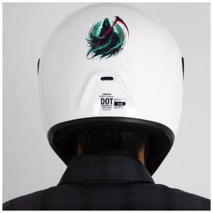 Grim Reaper Hooded Scythe Glowing Green Vinyl Sticker Decal