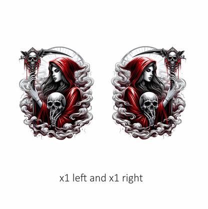Woman Skull Red Hood Smoke Vinyl Sticker Decal
