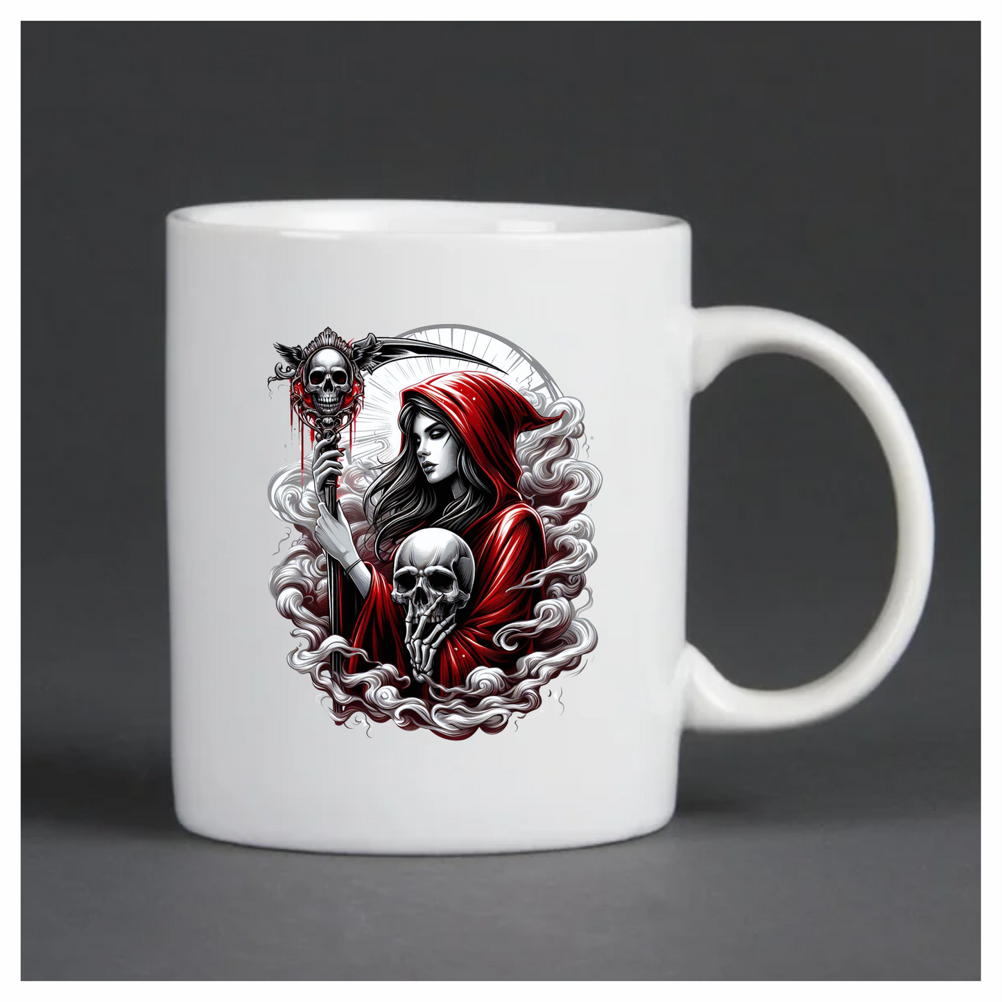 Woman Skull Red Hood Smoke Vinyl Sticker Decal
