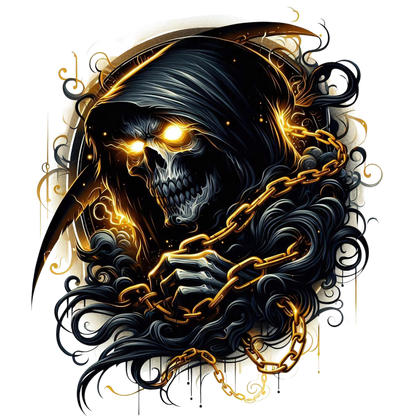 Skull Chains Dark Yellow Vinyl Sticker Decal