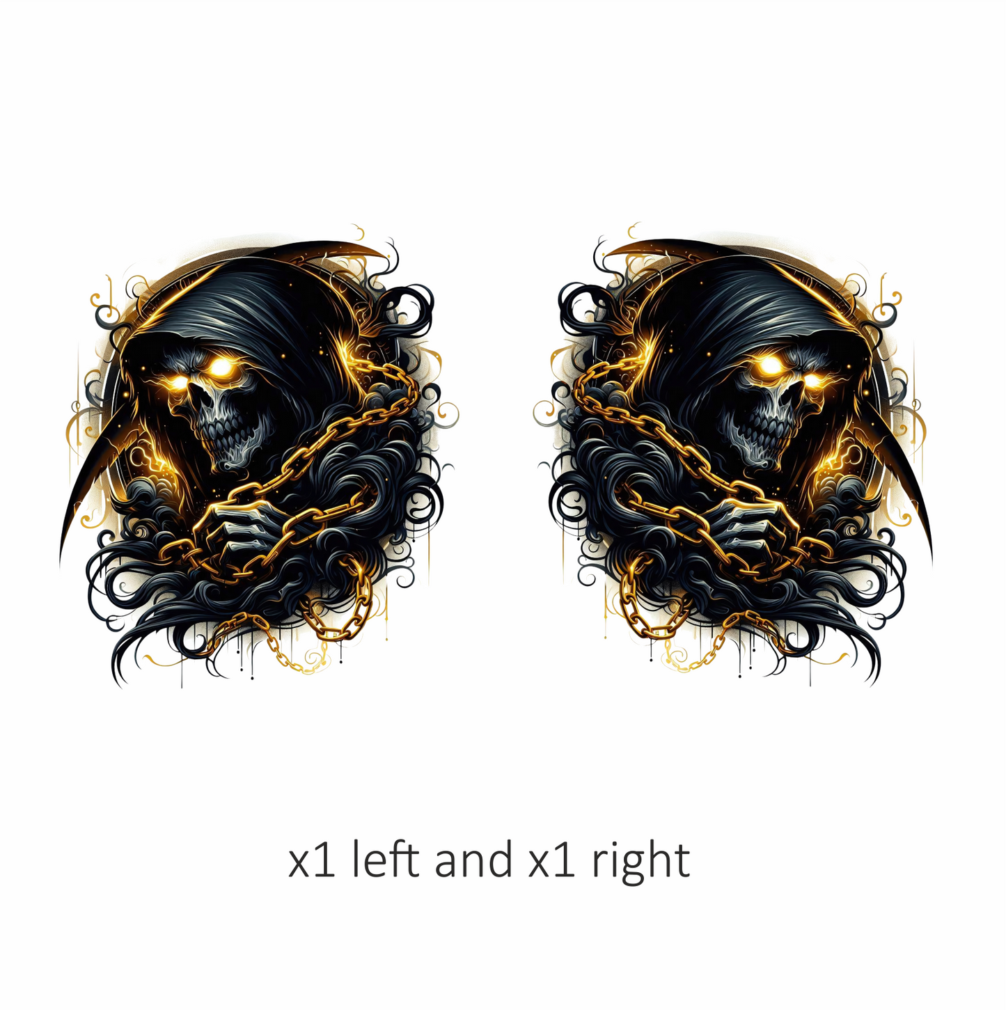 Skull Chains Dark Yellow Vinyl Sticker Decal