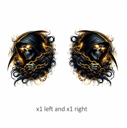 Skull Chains Dark Yellow Vinyl Sticker Decal