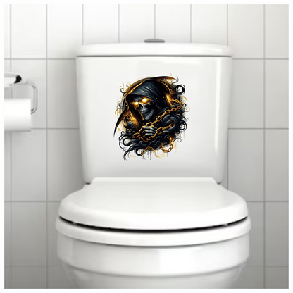 Skull Chains Dark Yellow Vinyl Sticker Decal