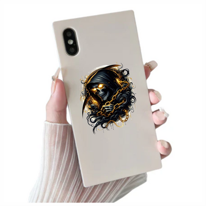 Skull Chains Dark Yellow Vinyl Sticker Decal