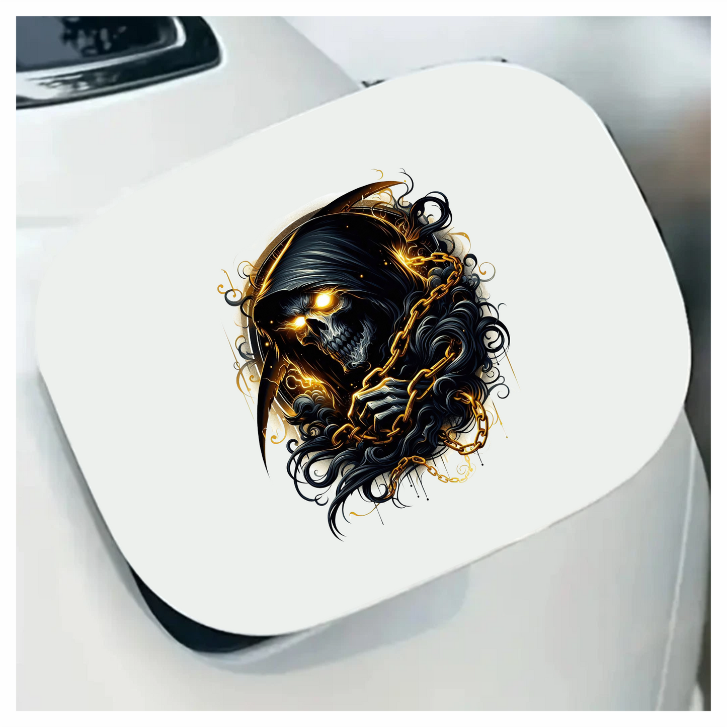 Skull Chains Dark Yellow Vinyl Sticker Decal