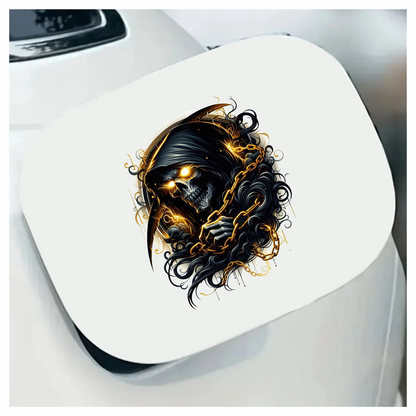 Skull Chains Dark Yellow Vinyl Sticker Decal