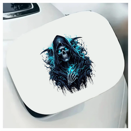 Skeleton Hood Roses Blue Vinyl Sticker Decal