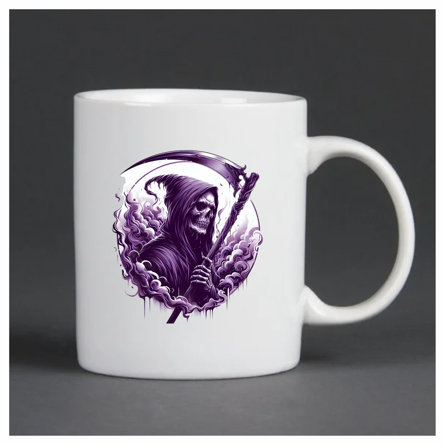 Grim Reaper Skull Purple Smoke Scythe Dark Vinyl Sticker Decal