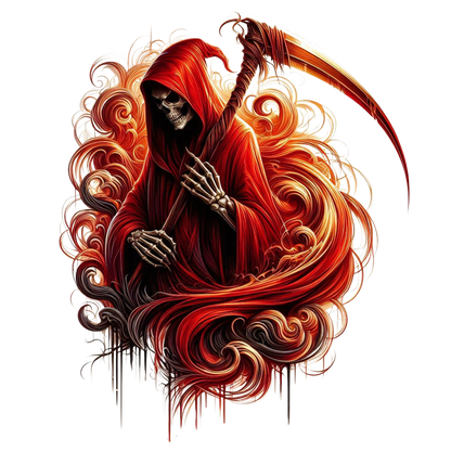 Red Grim Reaper Skull Death Vinyl Sticker Decal