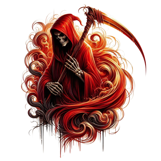 Red Grim Reaper Skull Death Vinyl Sticker Decal