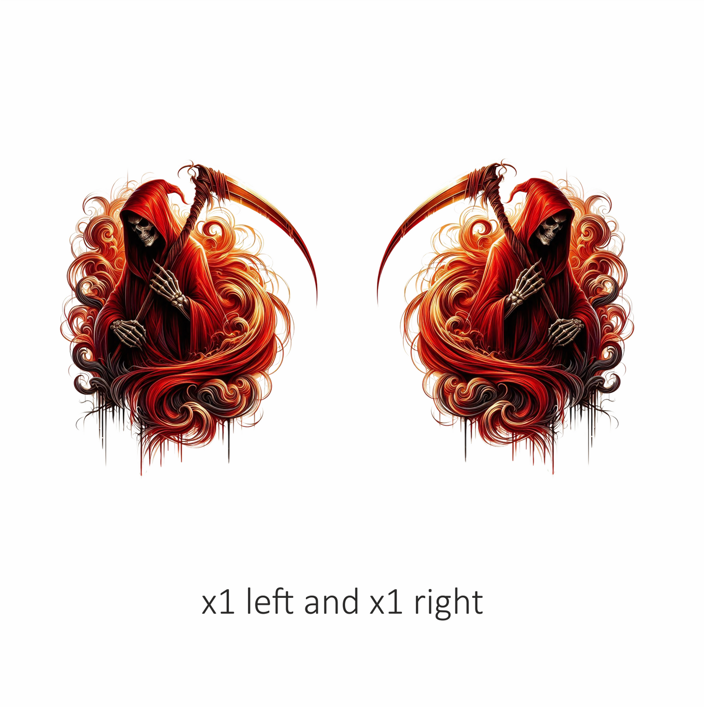 Red Grim Reaper Skull Death Vinyl Sticker Decal
