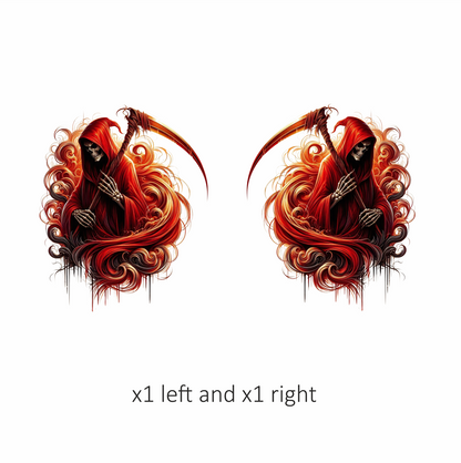 Red Grim Reaper Skull Death Vinyl Sticker Decal