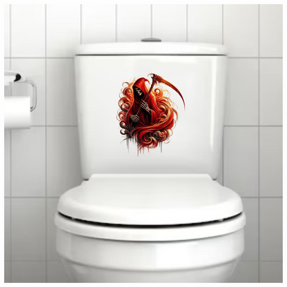 Red Grim Reaper Skull Death Vinyl Sticker Decal