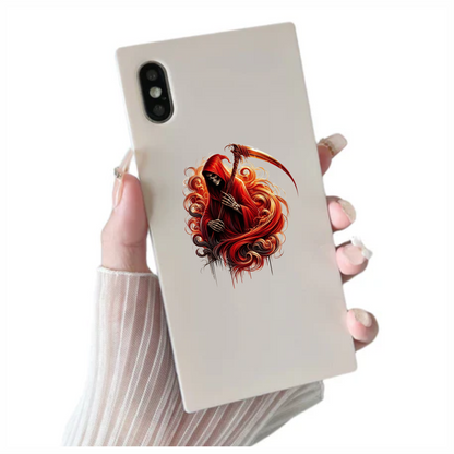 Red Grim Reaper Skull Death Vinyl Sticker Decal