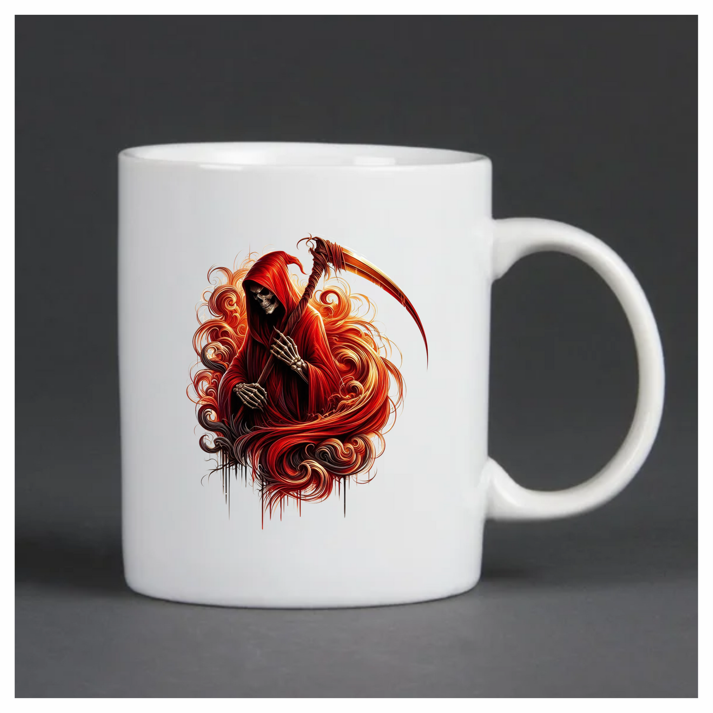 Red Grim Reaper Skull Death Vinyl Sticker Decal