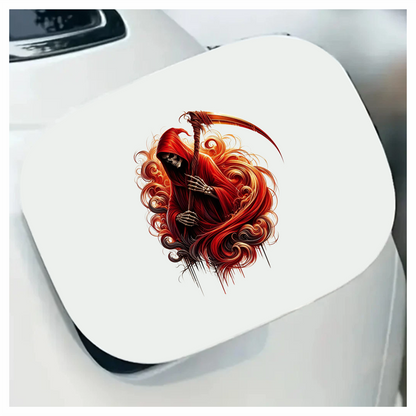 Red Grim Reaper Skull Death Vinyl Sticker Decal