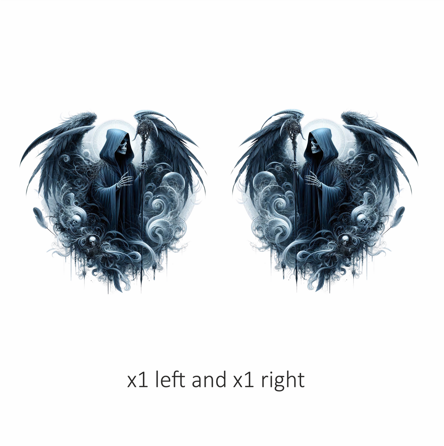 Skeleton Wings Skull Black Raven Vinyl Sticker Decal