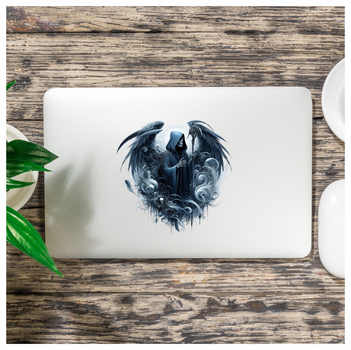 Skeleton Wings Skull Black Raven Vinyl Sticker Decal