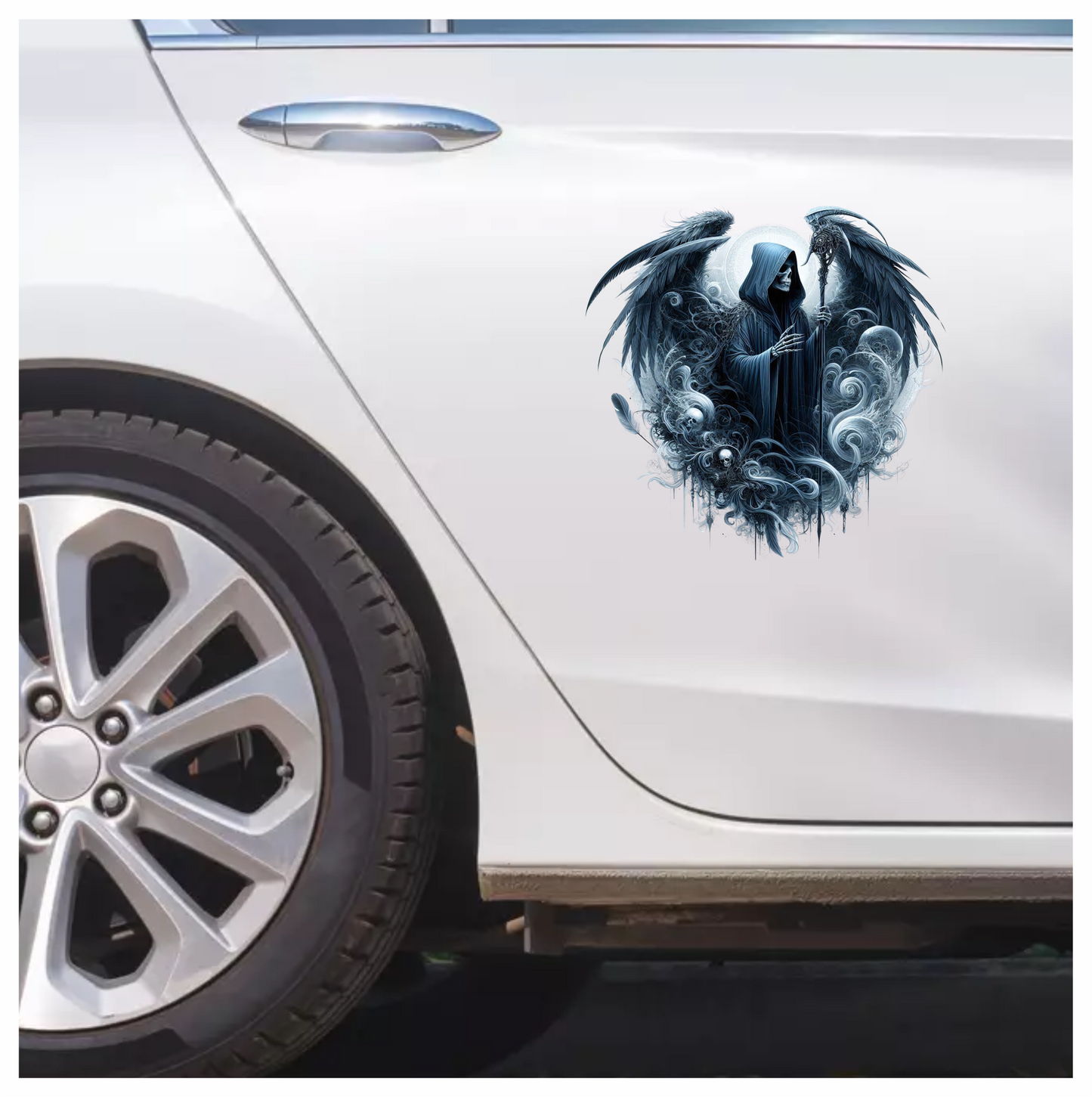Skeleton Wings Skull Black Raven Vinyl Sticker Decal