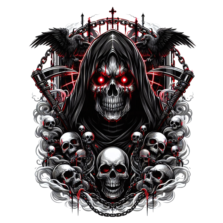 Skull Red Raven Cloak Blood Dark Vinyl Sticker Decal