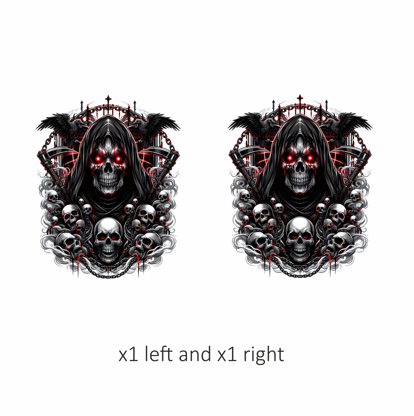 Skull Red Raven Cloak Blood Dark Vinyl Sticker Decal