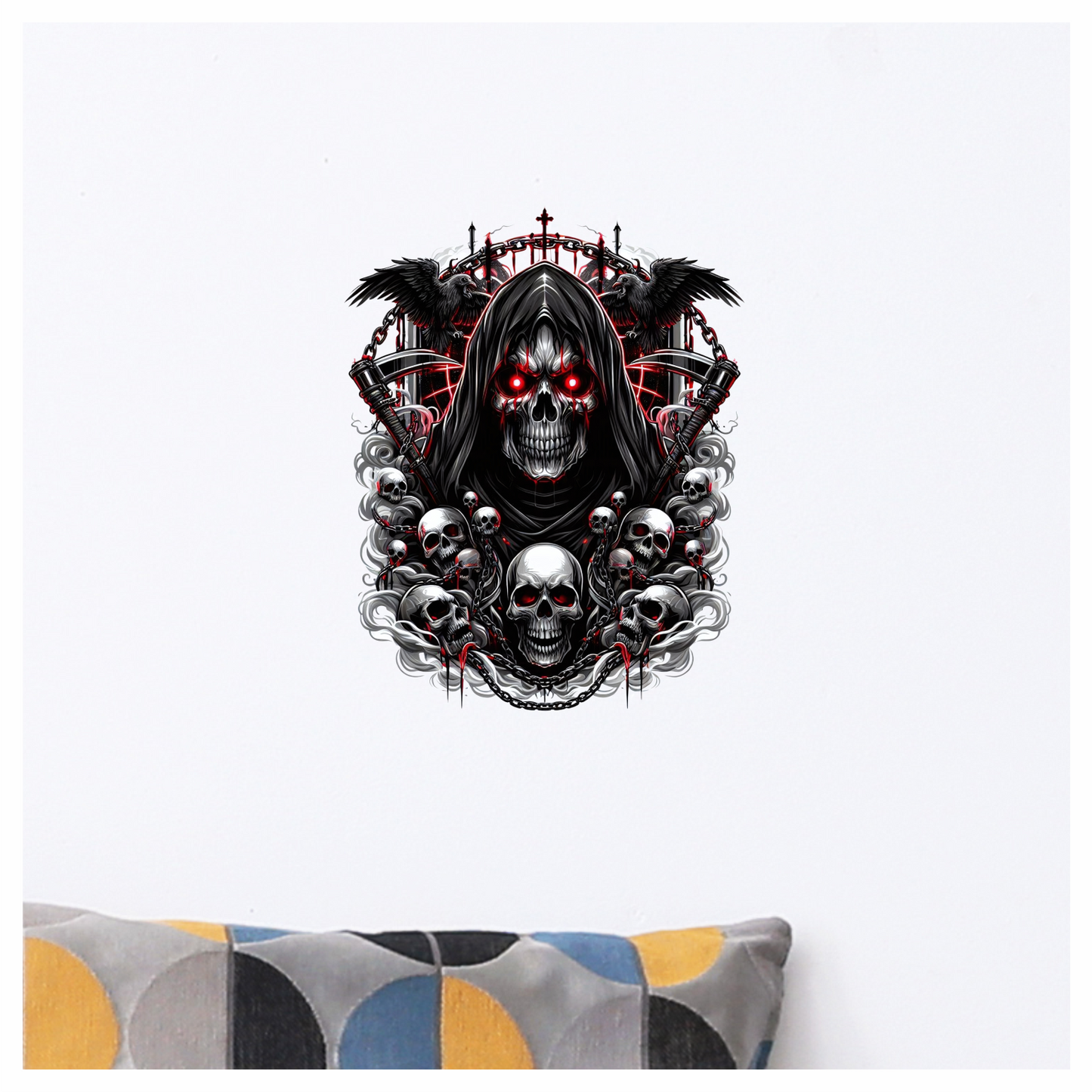 Skull Red Raven Cloak Blood Dark Vinyl Sticker Decal