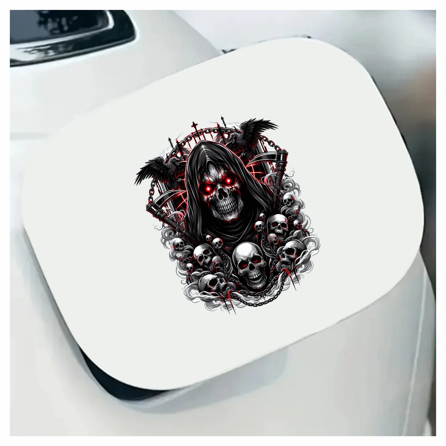 Skull Red Raven Cloak Blood Dark Vinyl Sticker Decal