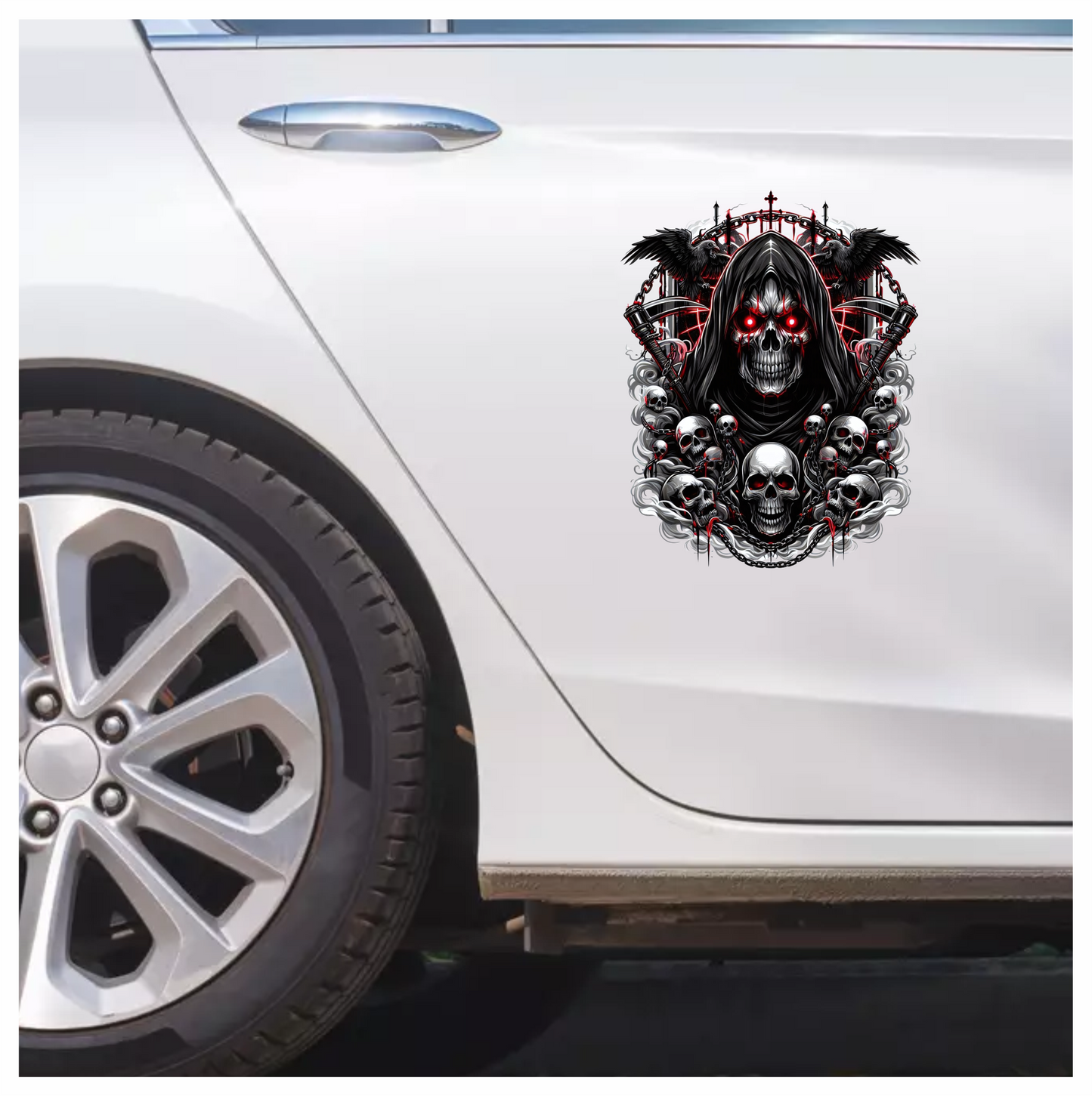 Skull Red Raven Cloak Blood Dark Vinyl Sticker Decal