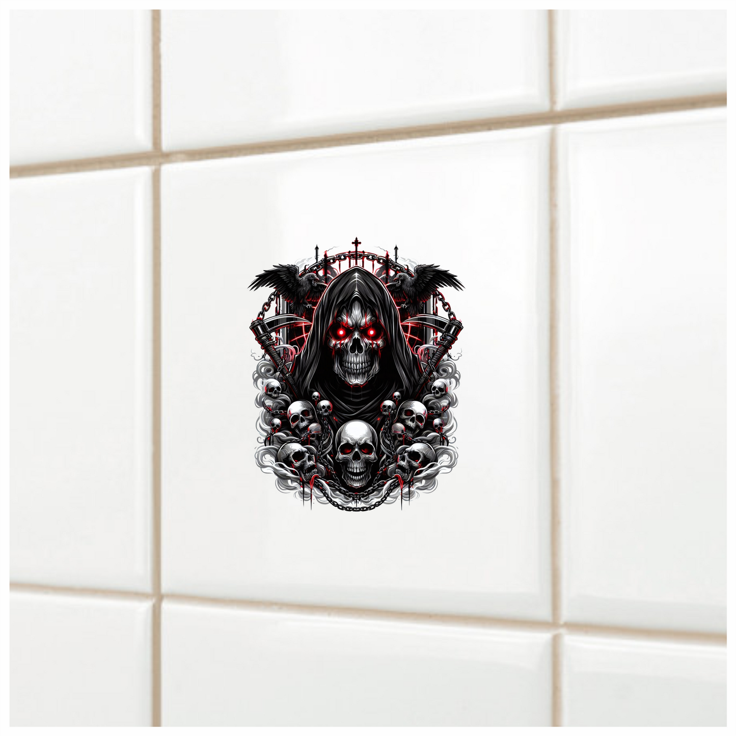 Skull Red Raven Cloak Blood Dark Vinyl Sticker Decal