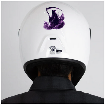 Grim Reaper Purple Clouds Skeleton Scythe Vinyl Sticker Decal