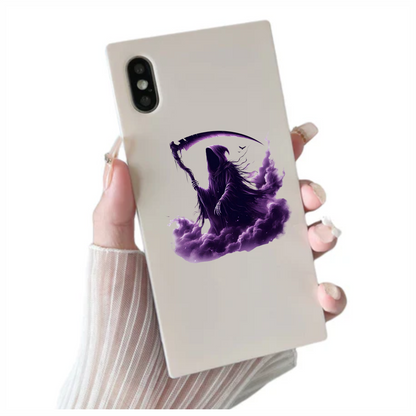 Grim Reaper Purple Clouds Skeleton Scythe Vinyl Sticker Decal