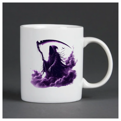 Grim Reaper Purple Clouds Skeleton Scythe Vinyl Sticker Decal